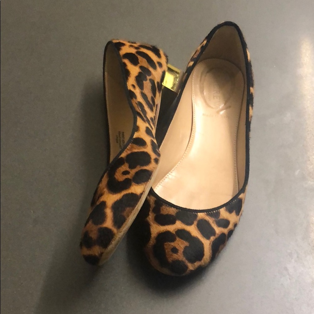 J. Crew Collection Janey Calf Hair Leopard Flats